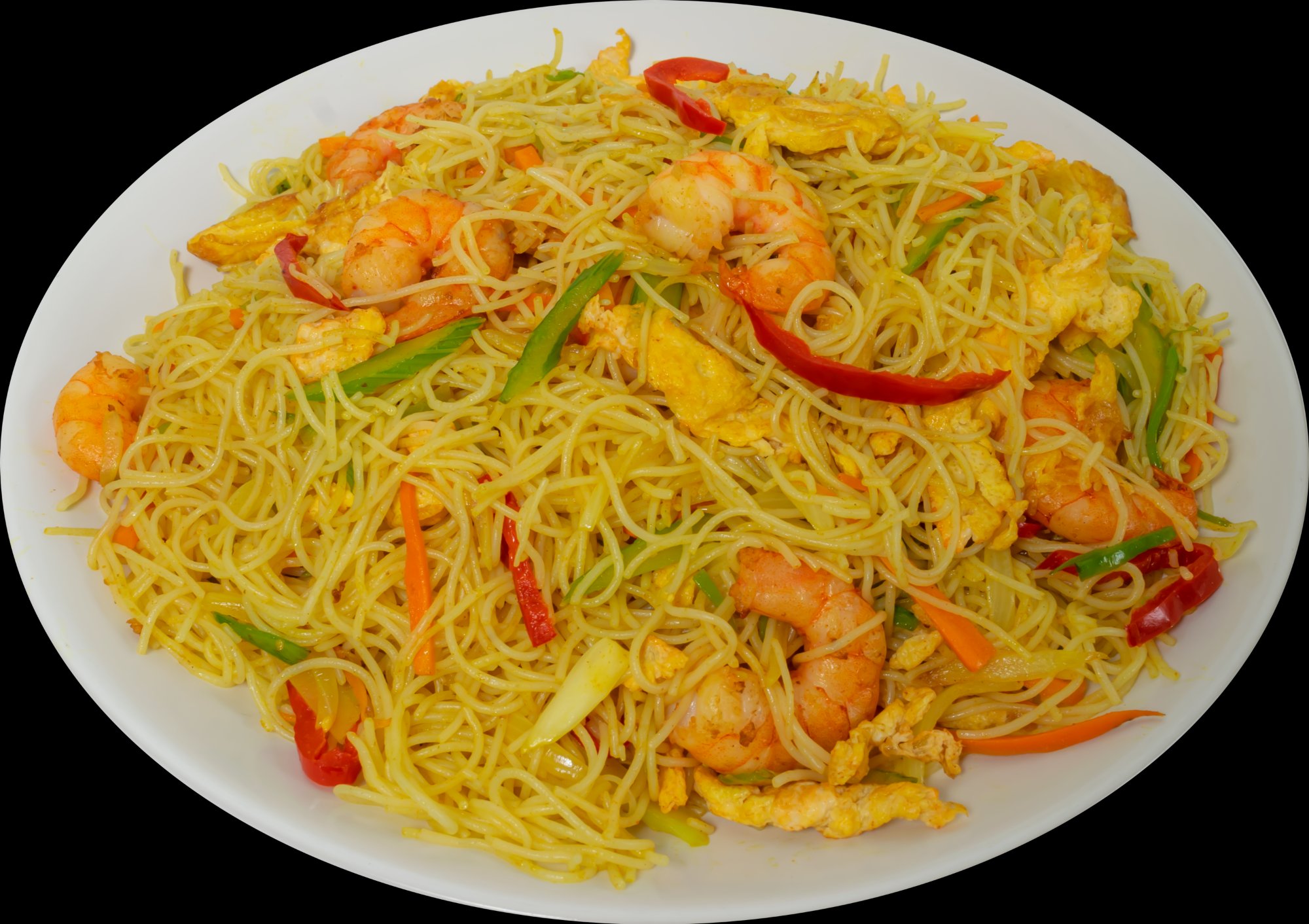 Fideo de Arroz con Curry Chino y Camarón